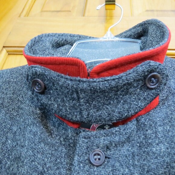 Coatwrights Invertere Men's Wool Top Coat Grey Mark Shale Zip & Button Size 40R - Picture 3 of 14